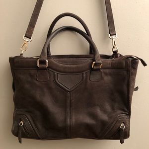 Massimo Dutti 100% Leather Bag in Dark Chocolate